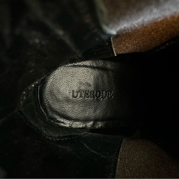 Uterque Brown Burgundy Snakeskin Leather Boots with Platform - Picture 6 of 8